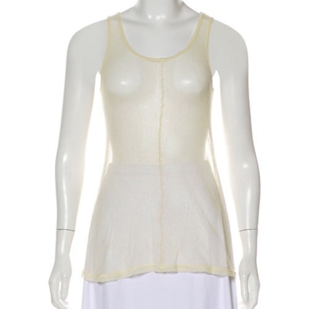 Helmut Lang Scoop Neck Mesh Sleeveless Top